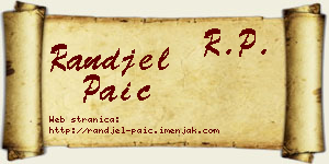 Ranđel Paić vizit kartica